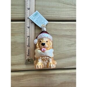 Vintage "Jolly Pup" Old World Christmas Glass Blown Ornament Merck Family W/ Tag
